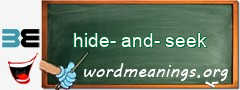 WordMeaning blackboard for hide-and-seek